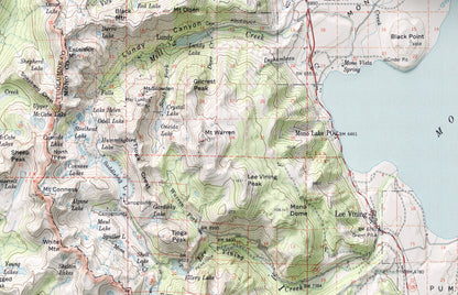 Yosemite National Park ~ Vintage Style 2D Shaded Relief Map Print