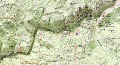 Yosemite National Park ~ Vintage Style 2D Shaded Relief Map Print