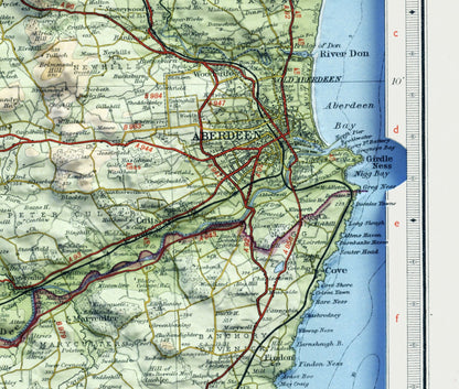 Deeside, Scotland ~ Vintage Style 2D Shaded Relief Map Print