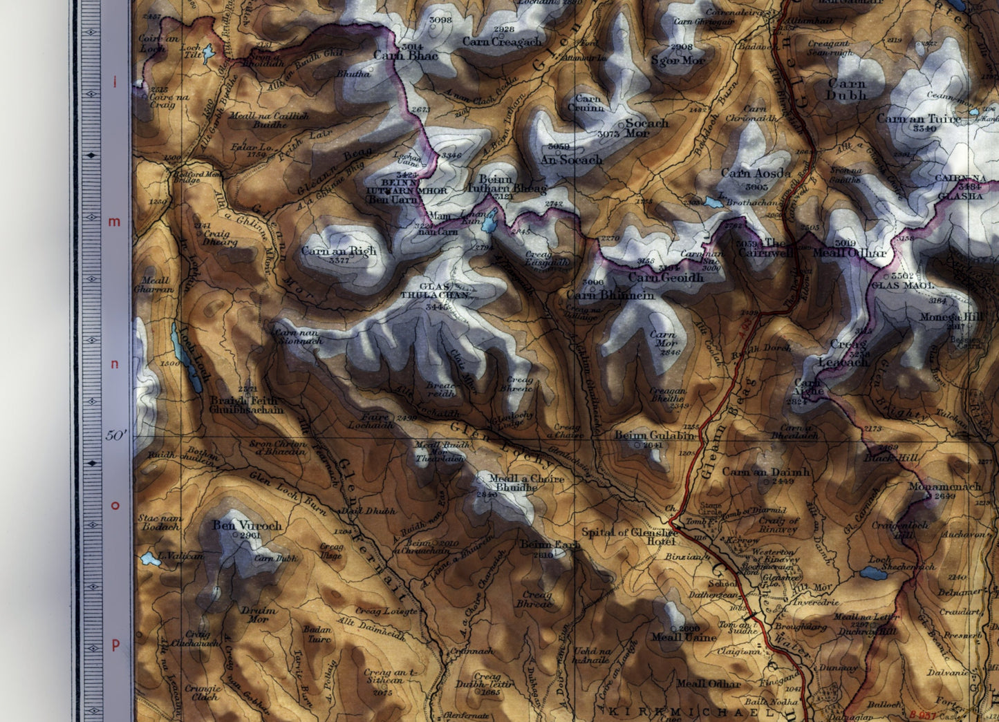 Deeside, Scotland ~ Vintage Style 2D Shaded Relief Map Print