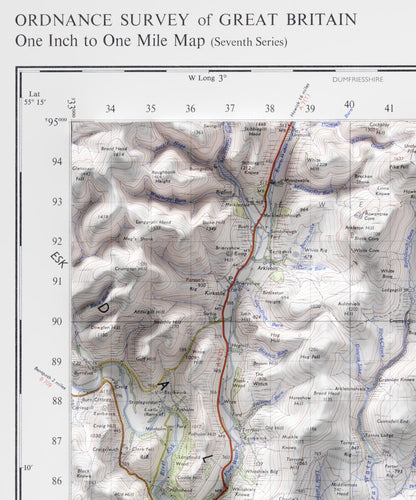 Carlisle ~ 2D Shaded Relief Map Vintage Style Print