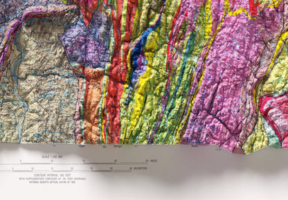 Massachusetts Geological 2D Shaded Relief Map