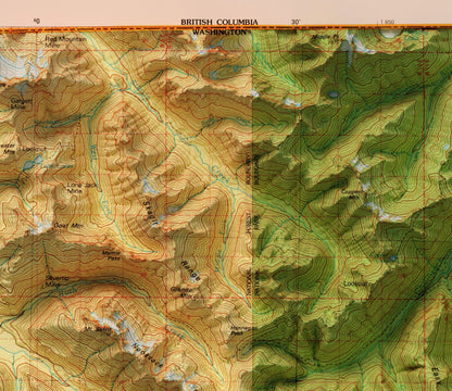 Mount Baker, Washington ~ Shaded Relief Map 2D Print