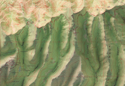 Mesa Verde National Park ~ Shaded Relief Map 2D Print