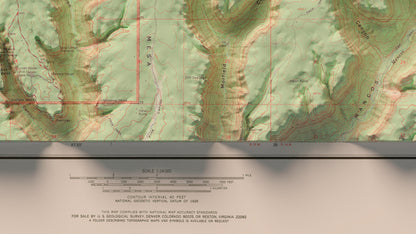 Mesa Verde National Park ~ Shaded Relief Map 2D Print