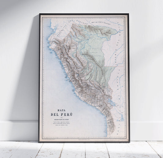 Peru Vintage Map Print ~ South America