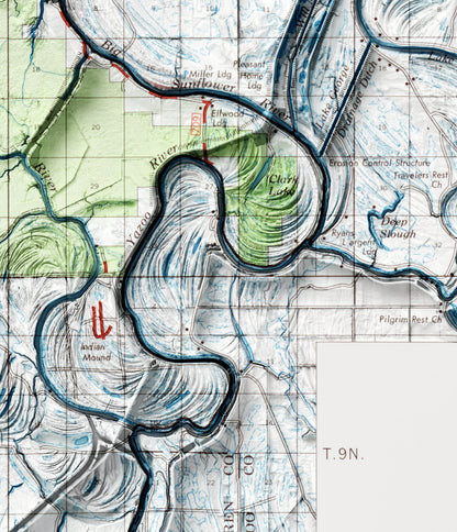 Delta National Forest, Mississippi ~ Shaded Relief Map 2D Print