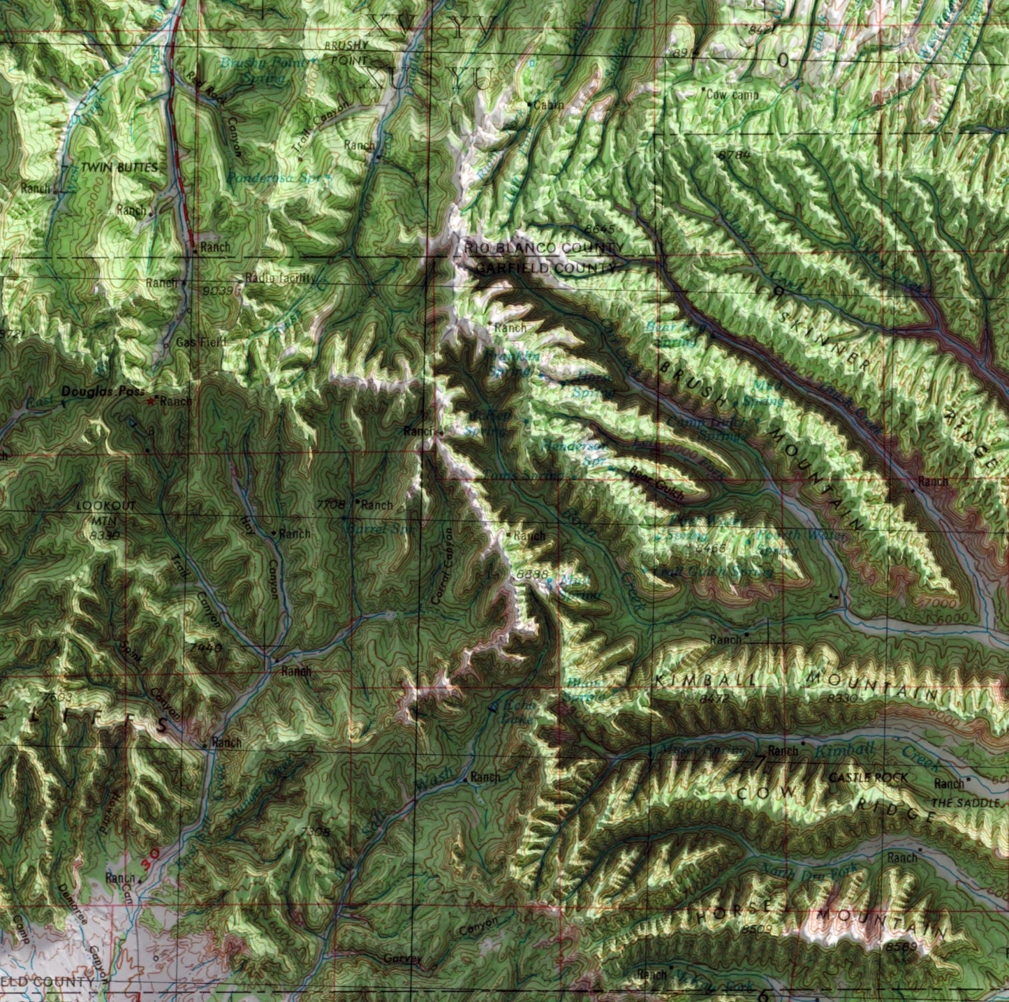 Grand Junction, Colorado ~ Shaded Relief 2D Map Print