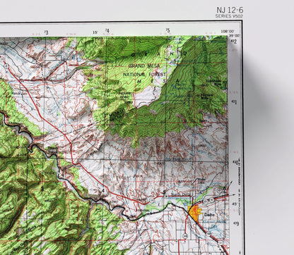 Moab, Utah ~ Shaded Relief 2D Map Print