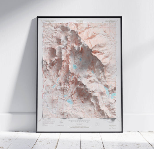 Pikes Peak, Colorado ~ Vintage Shaded Relief 2D Map Print