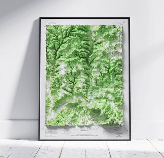 Navajo Dam, New Mexico ~ Vintage Shaded Relief 2D Map Print