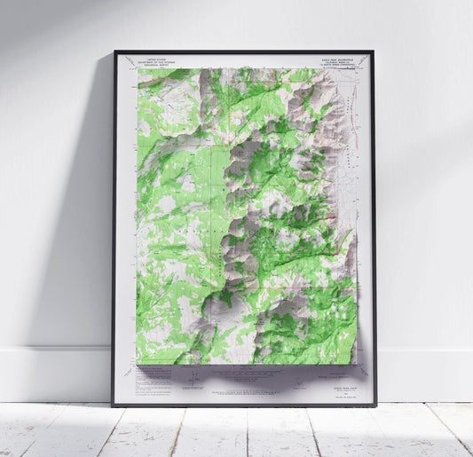 Eagle Peak, California ~ Vintage Shaded Relief 2D Map Print