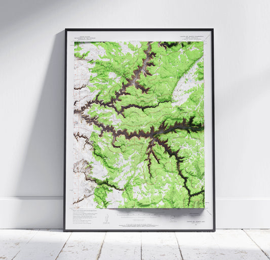 Canyon de Chelly, Arizona ~ Vintage Shaded Relief 2D Map Print