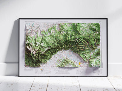 Grand Junction, Colorado ~ Shaded Relief 2D Map Print