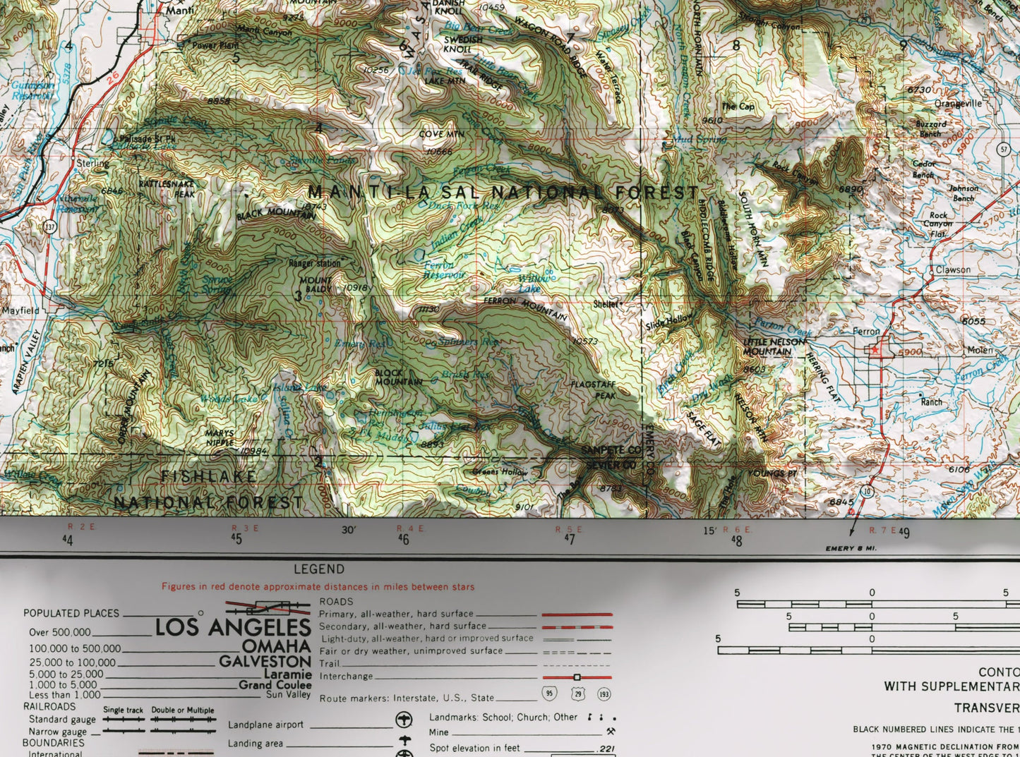 Price, Utah, Manti La Sal ~ Shaded Relief 2D Map Print