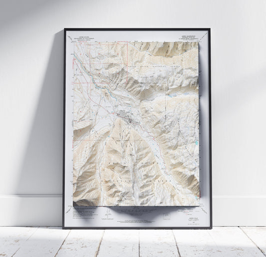 Aspen, Colorado ~ Vintage Shaded Relief 2D Map Print