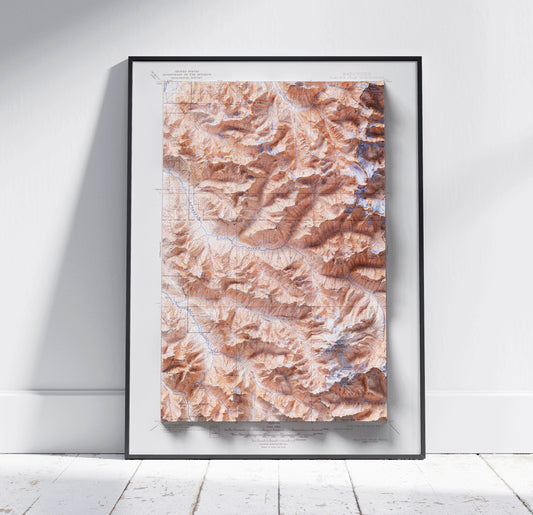 Glacier Peak, Washington ~ Vintage Shaded Relief 2D Map Print