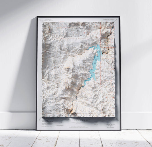 Cheesman Lake, Colorado ~ Vintage Shaded Relief 2D Map Print