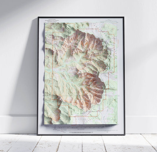 Cedar Breaks National Monument, Utah ~ Vintage Shaded Relief 2D Map Print