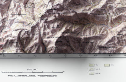 Ronda & Sierra de las Nieves, Spain ~ Vintage Shaded Relief 2D Map Print