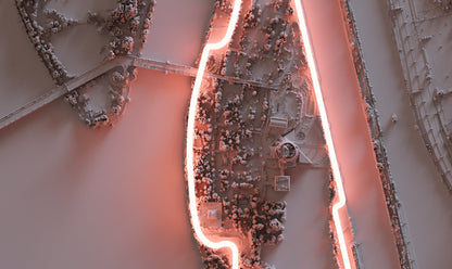 Circuit Gilles Villeneuve, Montreal ~ F1 Canadian Grand Prix ~ Shaded Relief 2D Print