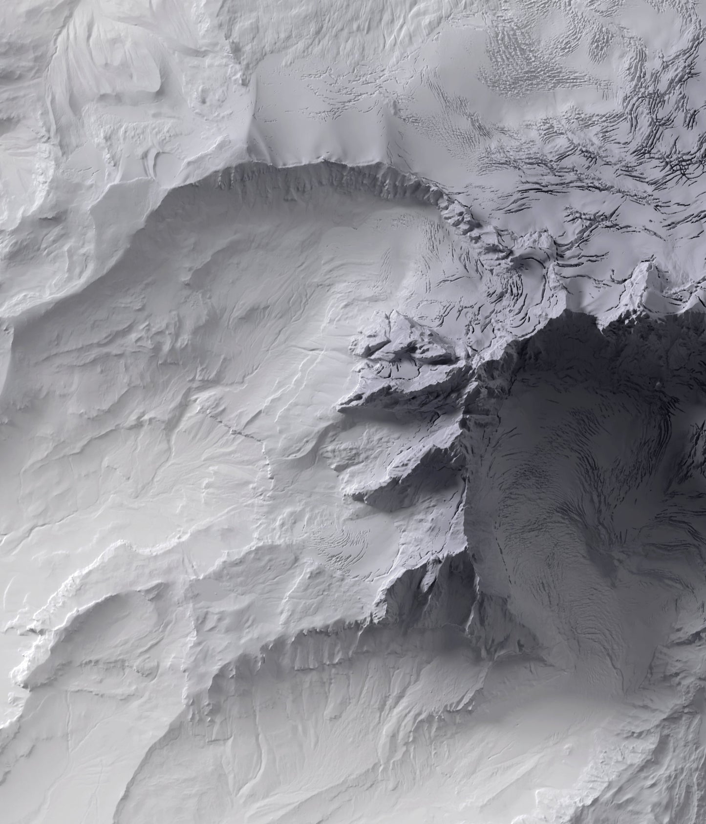 Mount Baker, Washington ~ Minimalist 2D Shaded Relief Print ~ Plain Topographic Map