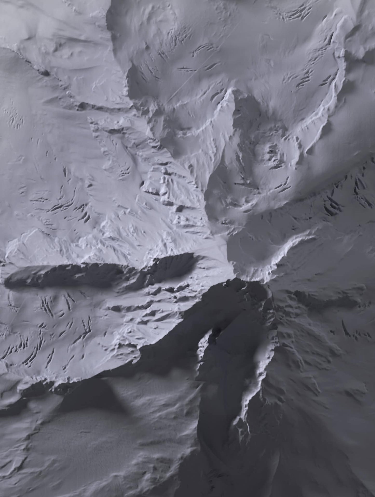 Mount Hood, Oregon ~ Minimalist 2D Shaded Relief Print ~ Plain Topographic Map