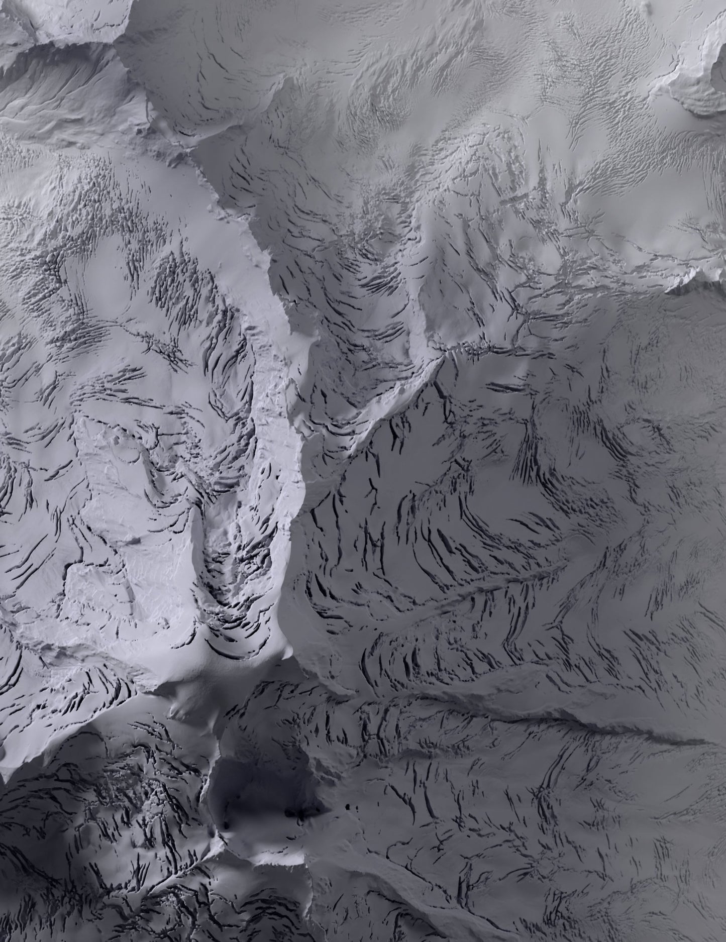 Mount Baker, Washington ~ Minimalist 2D Shaded Relief Print ~ Plain Topographic Map