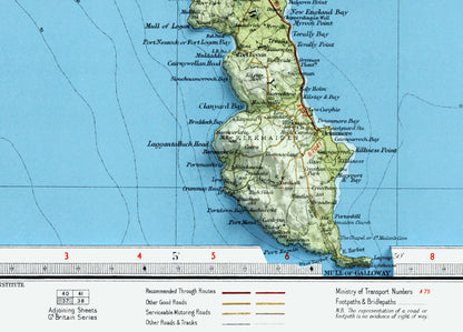 Galloway ~ Vintage Shaded Relief 2D Map Print