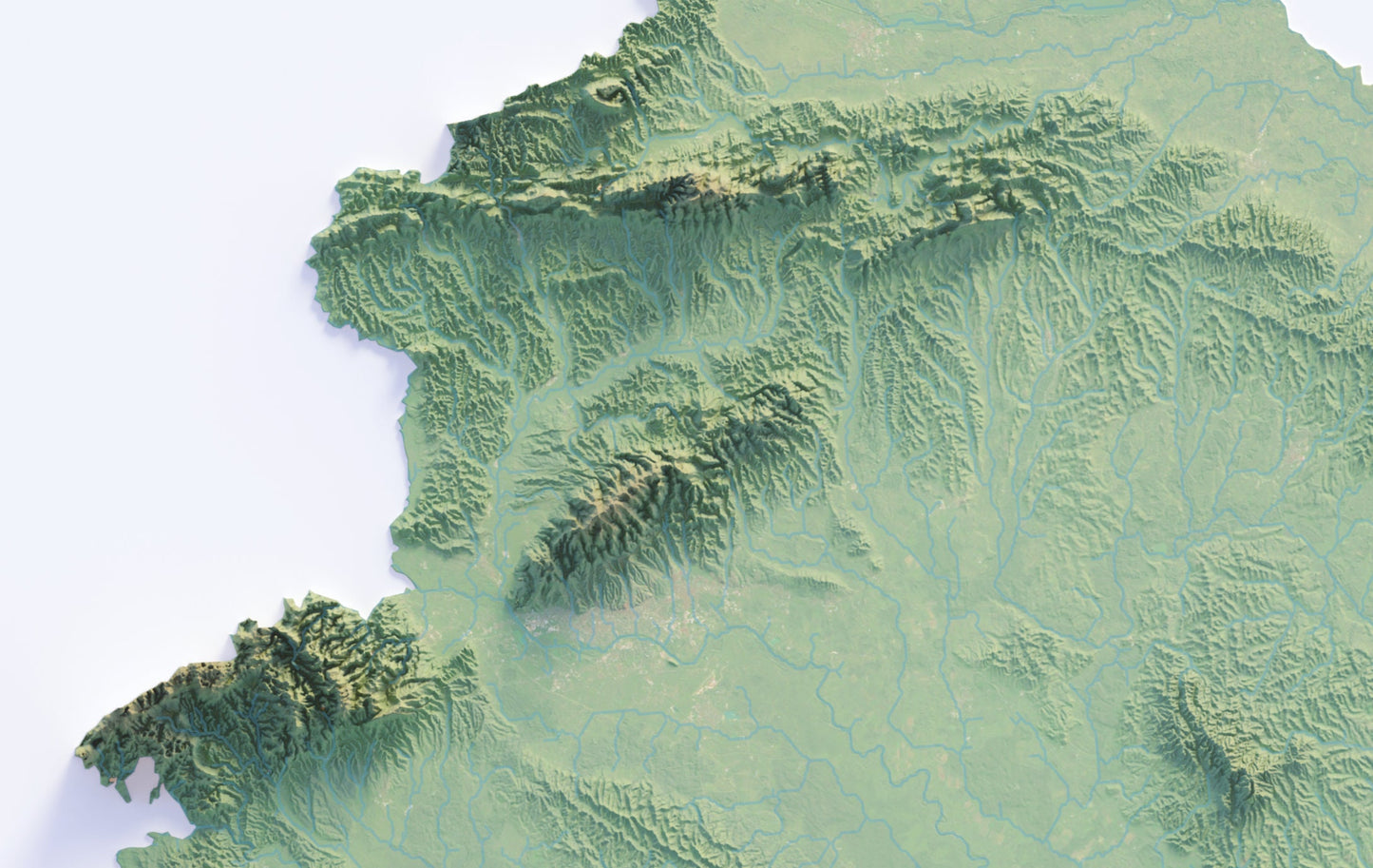 Croatia Map ~ 2D Topographic Relief Print ~ Shaded