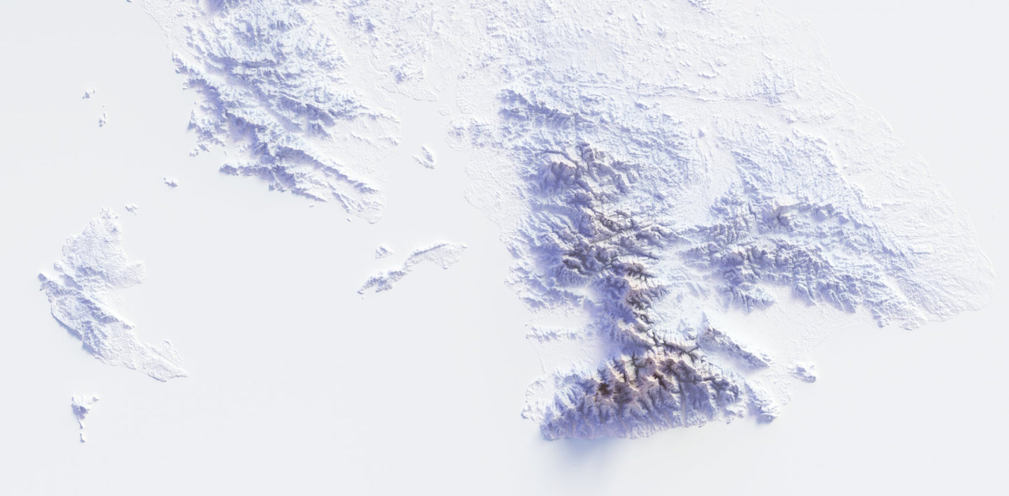 Panama ~ 2D Minimalist Topographic Map Print ~ Shaded Relief