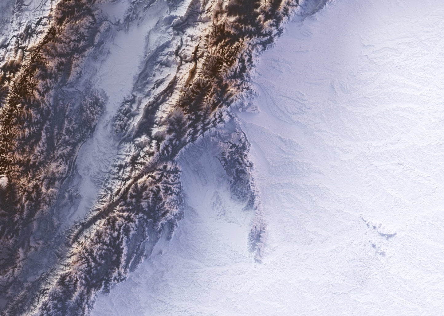 Colombia ~ 2D Minimalist Topographic Map Print ~ Shaded Relief