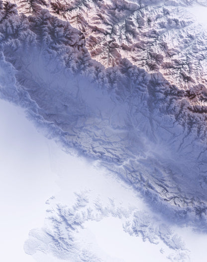 Costa Rica ~ 2D Minimalist Topographic Map Print ~ Shaded Relief