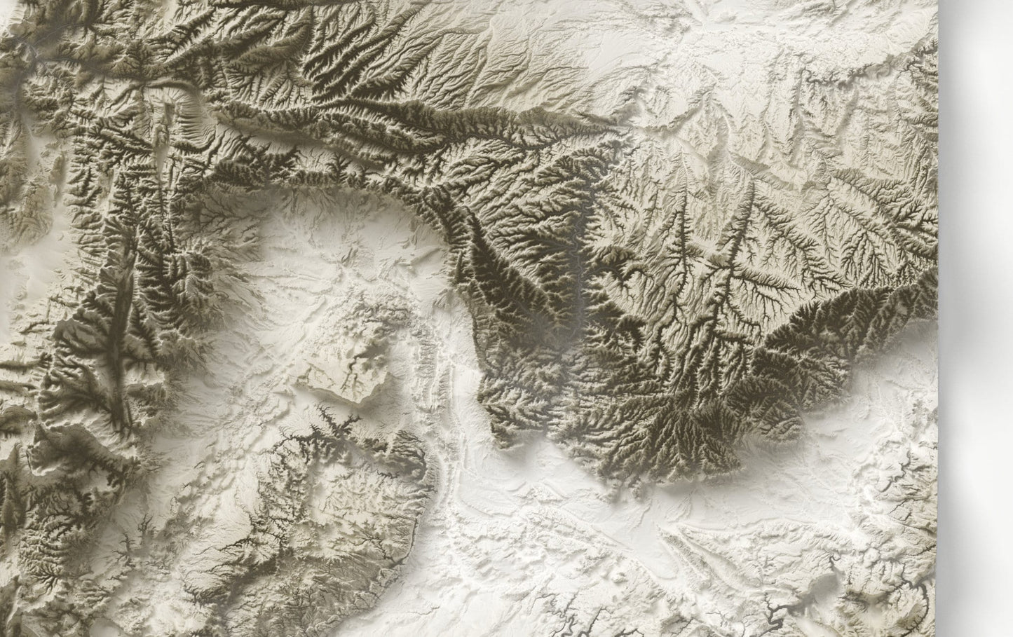 Utah ~ 2D Minimalist Topographic Map Print ~ Shaded Relief US State