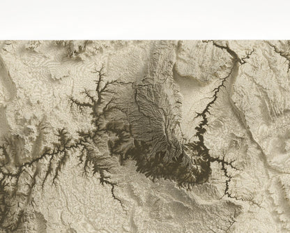 Arizona ~ 2D Minimalist Topographic Map Print ~ Shaded Relief US State