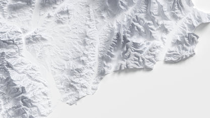 Devon Map ~ 2D Minimalist Print ~ Topographic Shaded Relief ~ Plymouth, Exeter, Torquay, Dartmoor