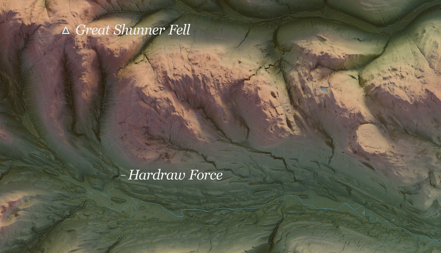 Yorkshire Dales National Park ~ Topographic 2D Shaded Relief Print ~ Map