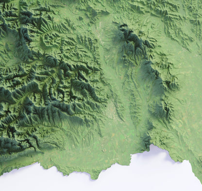 Slovakia ~ 2D Topographic Map Print ~ Shaded Relief