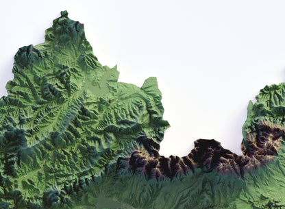 Slovakia ~ 2D Topographic Map Print ~ Shaded Relief