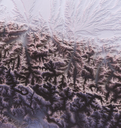 Pyrenees ~ 2D Minimalist Topographic Map Print ~ Shaded Relief