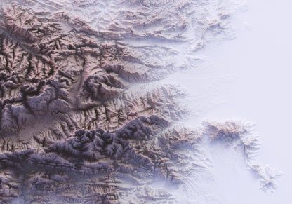 Pyrenees ~ 2D Minimalist Topographic Map Print ~ Shaded Relief