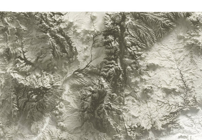 New Mexico ~ 2D Minimalist Topographic Map Print ~ Shaded Relief US State