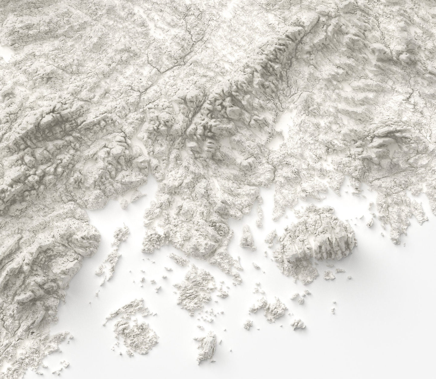 Maine ~ 2D Minimalist Topographic Map Print ~ Shaded Relief US State