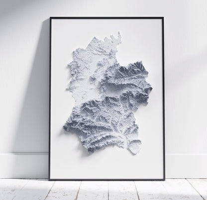 Wiltshire Map ~ 2D Minimalist Print ~ Topographic Shaded Relief ~ Salisbury, Swindon, Chippenham, Trowbridge