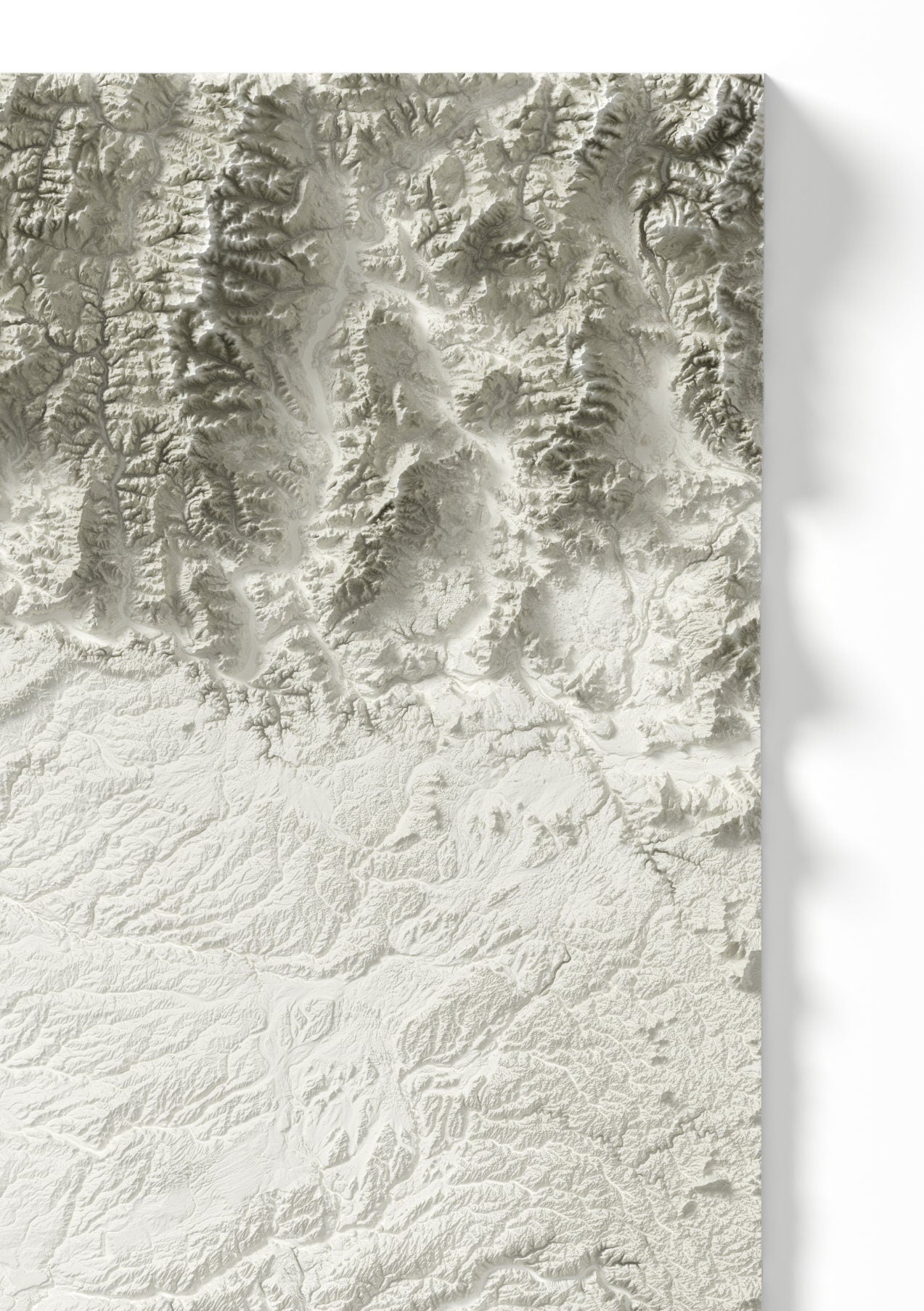 Washington State Map ~ 2D Minimalist Topographic Relief Print ~ Shaded Relief