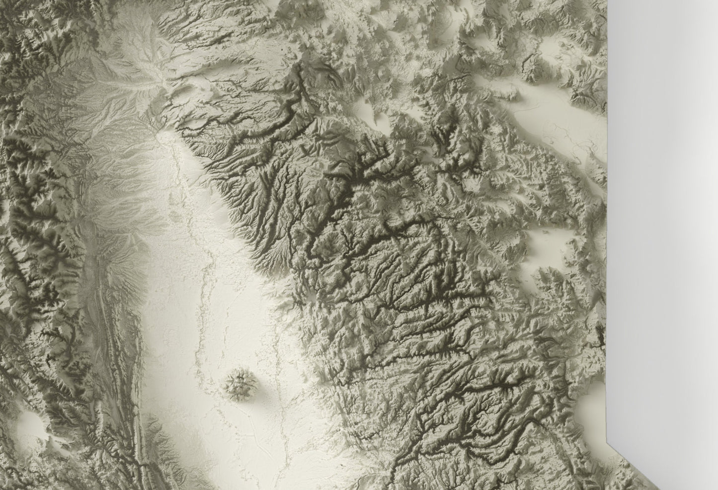 California Map ~ 2D Minimalist Topographic Relief Print ~ Shaded Relief US State