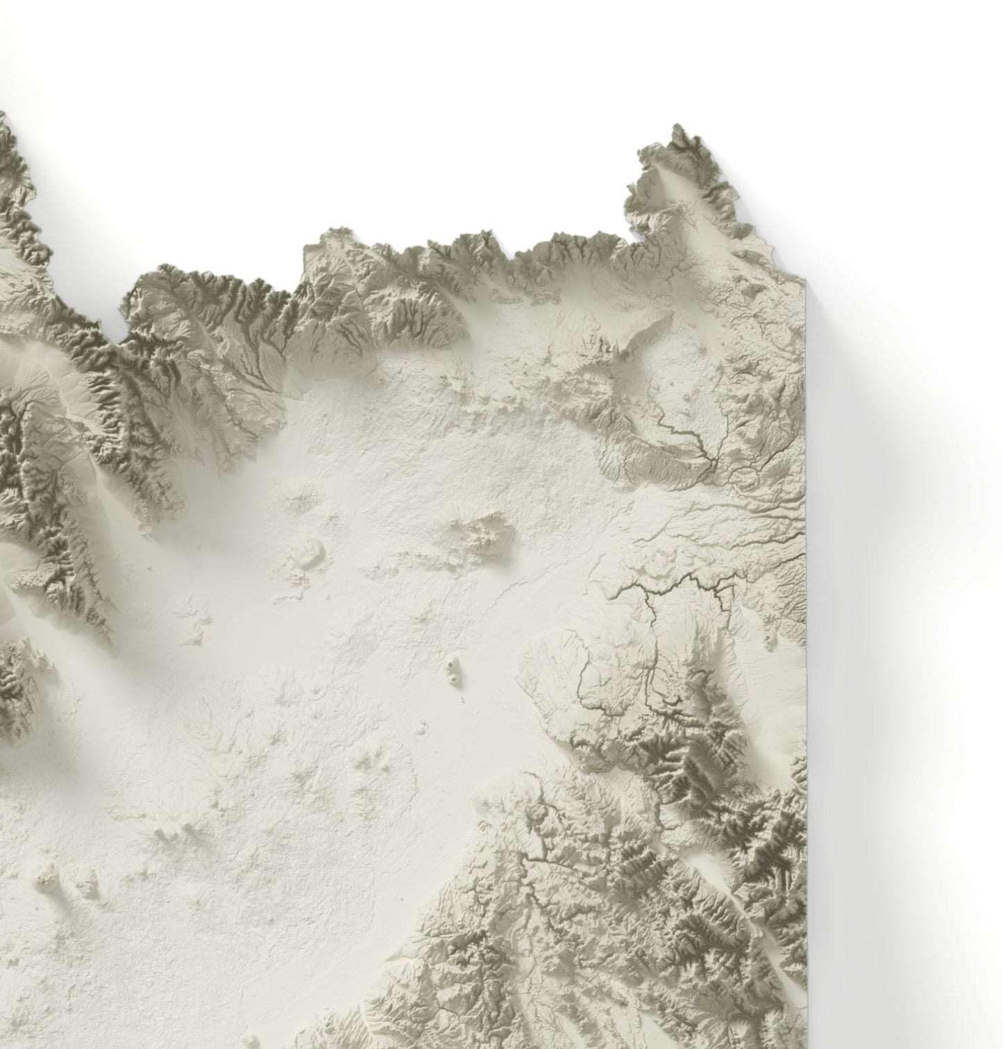 Idaho Map ~ 2D Minimalist Topographic Relief Print ~ Shaded Relief US State