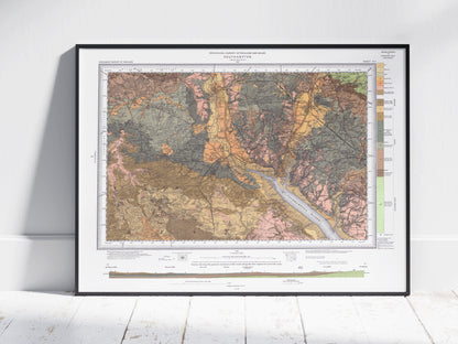 Southampton Vintage Geological Map Print ~ Poster Wall Art Decor