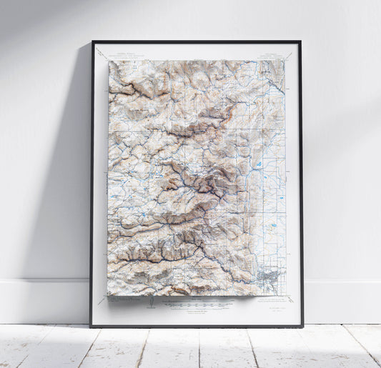 Boulder, Colorado Map ~ Vintage Shaded Relief 2D Print ~ Poster Wall Art Decor Topography