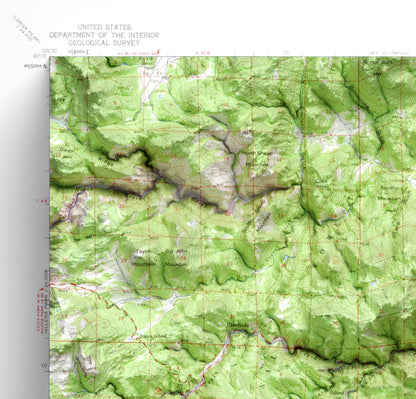 Boulder, Colorado Map ~ Vintage Shaded Relief 2D Print ~ Poster Wall Art Decor Topography